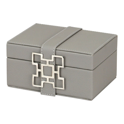 Grey Leather Box Set Geo